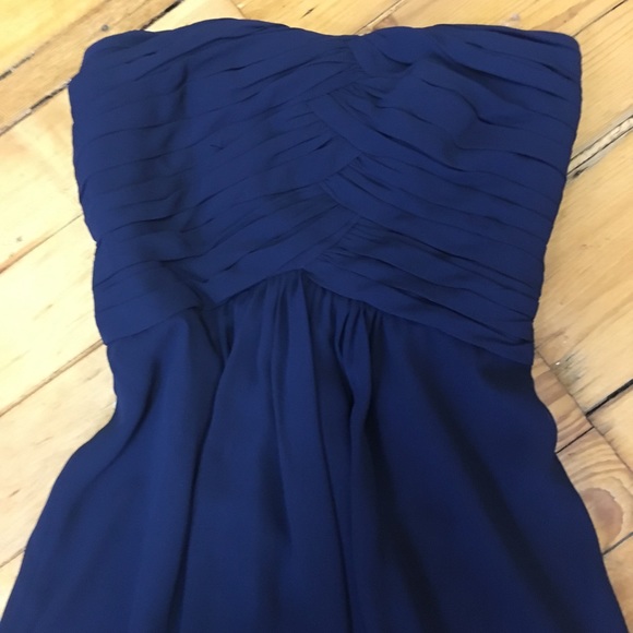 Monique Lhullier Bridesmaids navy strapless gown 0 - Picture 5 of 8